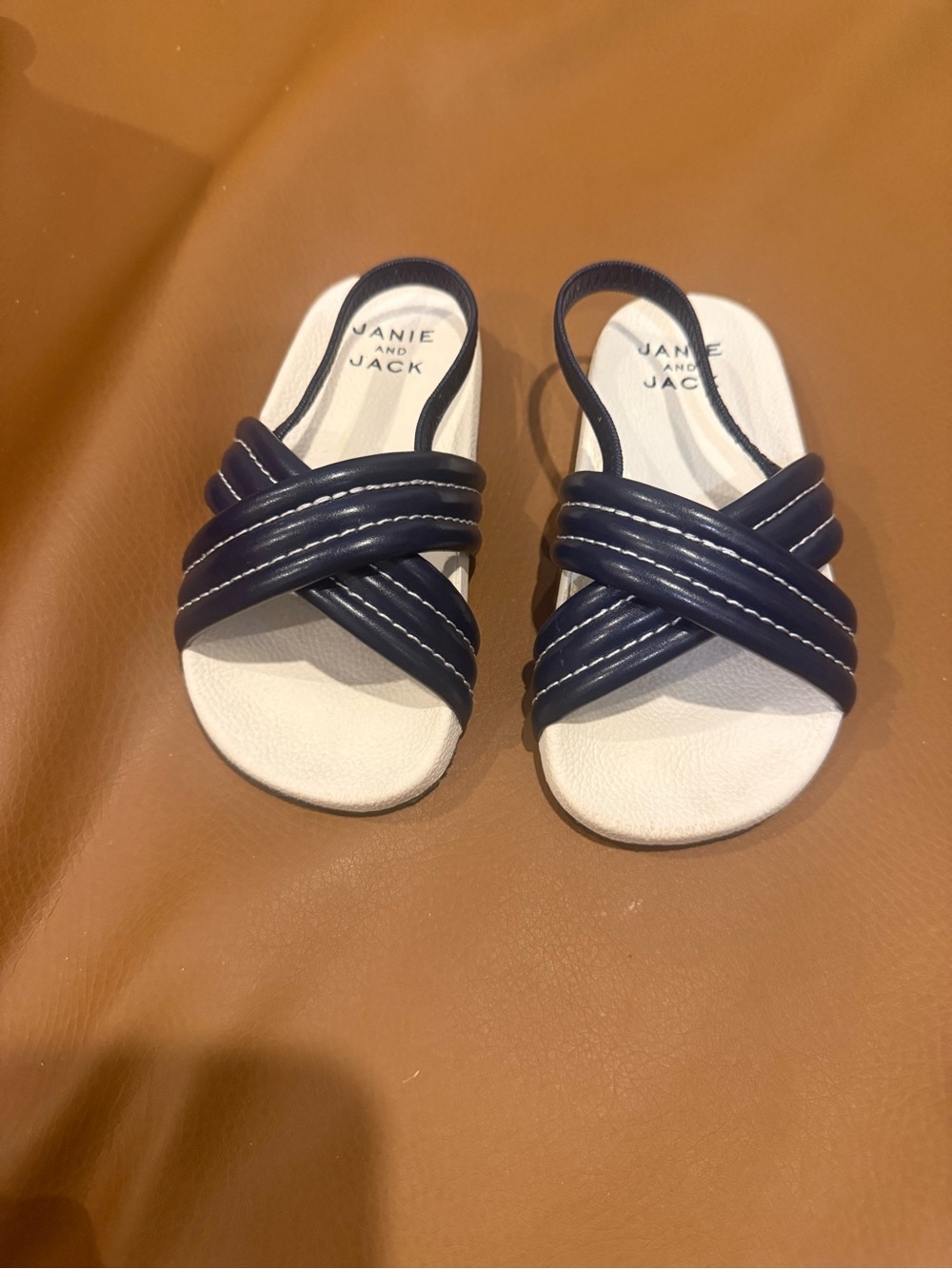 Janie and Jack Navy Crisscross Slingback Sandals